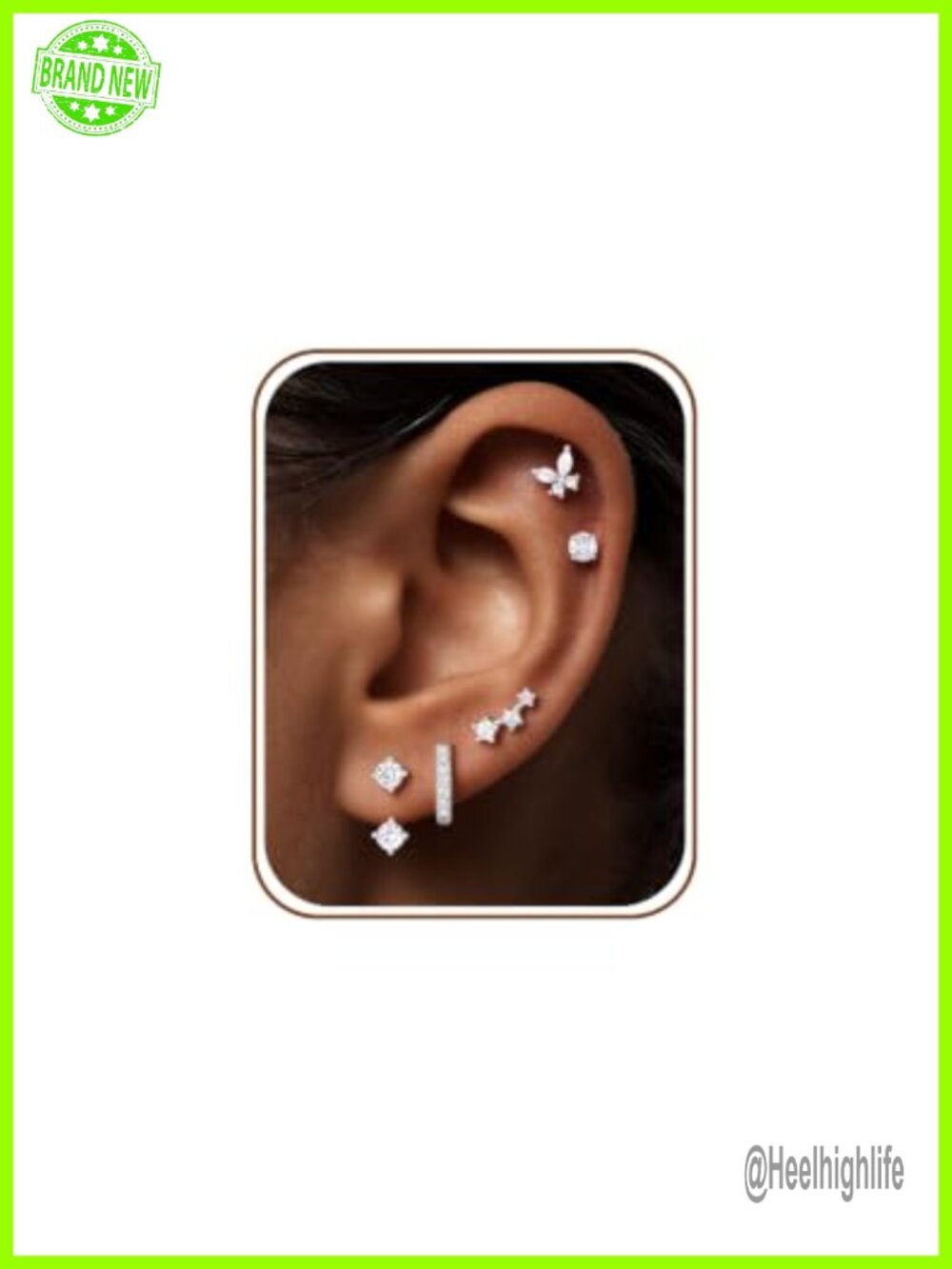 Hypoallergenic 316L Stainless Steel 14K Gold Plated Earring Set Flat Back Studs